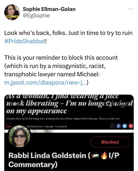 Rabbi Linda Goldstein 🇵🇸🔥ip Commentary On Twitter This Is Your Reminder That Egsophie
