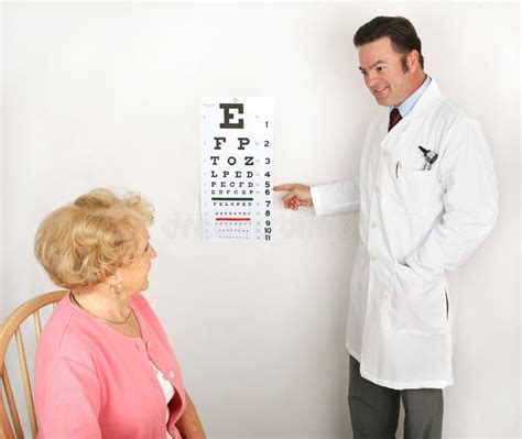 Optometrist Showing Eye Chart Stock Photo Image Of Office People