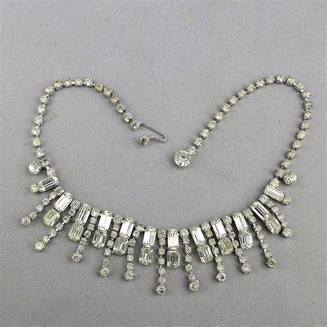 Vintage Kramer Icy Clear Rhinestone Necklace Major Sparkler From