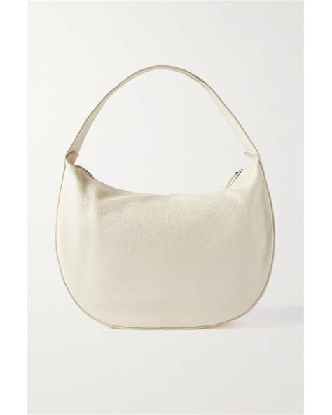 The Row Allie Textured Leather Shoulder Bag In Cream Natural Lyst Uk