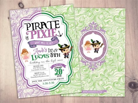 Piratesprincess Pixie Party Invitations Pirate Princess Pixie