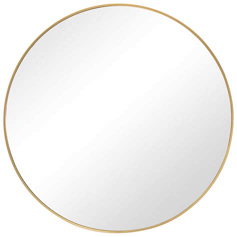 Brushed Gold Round Mirror The Woodlands Cypress And Houston Tx B