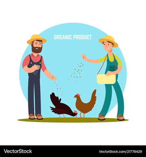 Farmers Feed Animals Royalty Free Vector Image