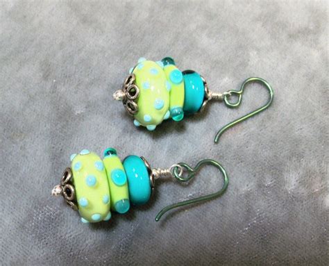 Lampwork Beaded Earrings Bumpy Artisan Lampwork Dangle Etsy Canada