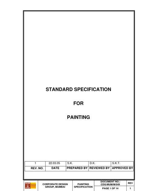 022 Painting Speca Paint Specification Technical Standard