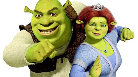 2k Descarga Gratis Shrek Y La Princesa Fiona En Blanco Shrek Fondo