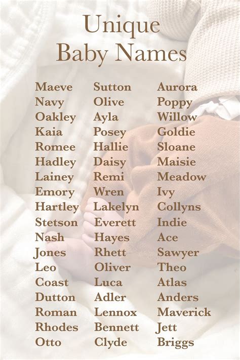 Baby Name Ideas Sweet Baby Names Rare Baby Names Unisex Baby Names