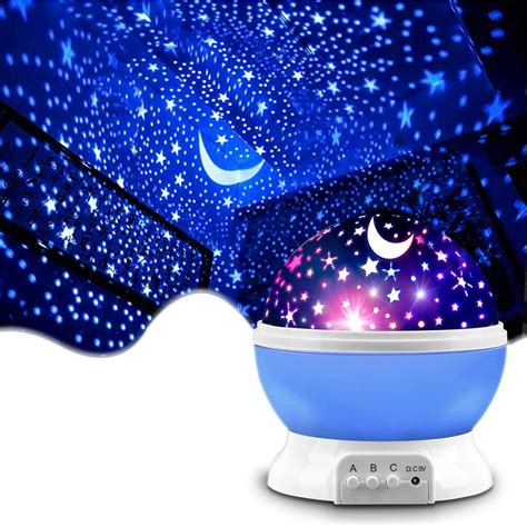 Tingor Kids Night Light Star Projector 360 Degree Rotation Moon Star