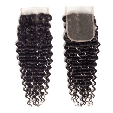 Lace Closure 5x5 Inch Brazilian Deep Wave Natural Color Closure One