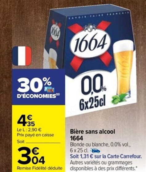 Promo Bière Sans Alcool 1664 Chez Carrefour