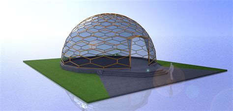 Hexagonal Geodesic Dome Like Structure With Entry 3d Model