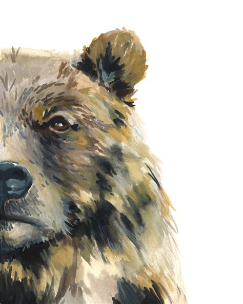 Bear Watercolor Print Bear Watercolor Painting Bear Art Print Bear