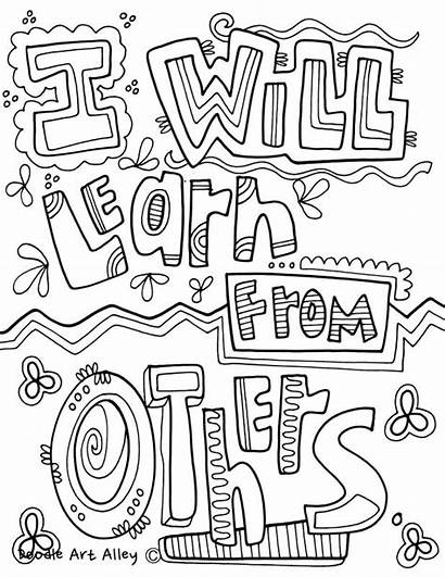 Mindset Coloring Growth Pages Classroom Doodles Quote