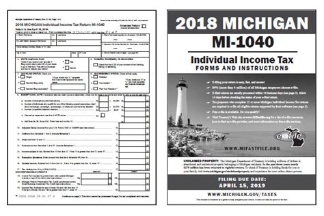 Michigan Tax Forms 2018 Printable State Mi 1040 Form And Mi 1040
