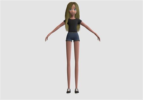 Blond Cartoon Woman 3d Model By Nickianimations