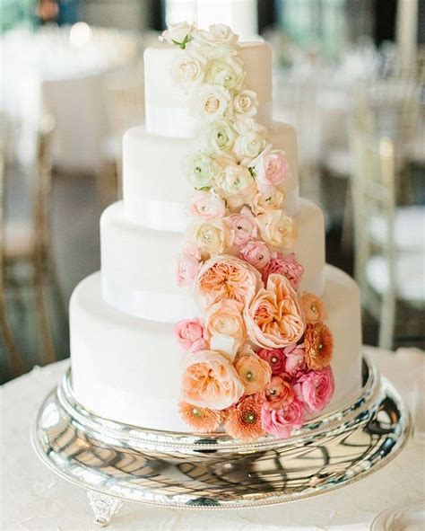 This Pretty Cascading Flower Wedding Cake Will Wow You