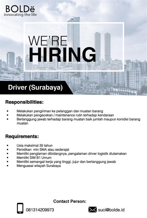 Cari lowongan terbaru di indonesia, temukan listing lowongan terbaru hanya di olx pusat lowongan terlengkap di palembang kota. Lowongan Kerja : Bolde Indonesia - Temukan Lowongan Kerja
