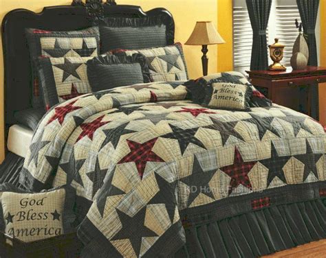 America Stars Americana Primitive 4pc Quilt Bedding Set Ebay