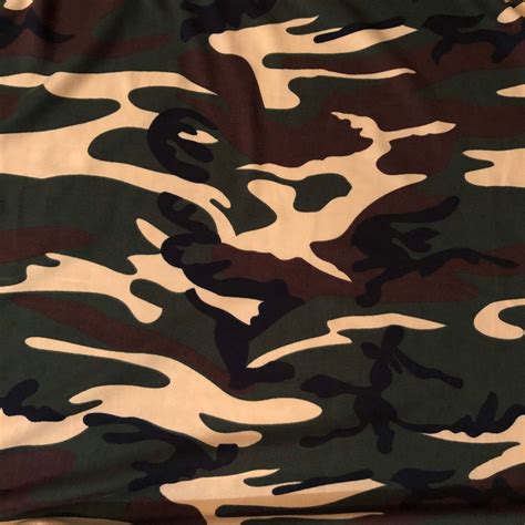 100 Cotton Camouflage Jersey Knit Fabric 2 Way Stretch By The Yard