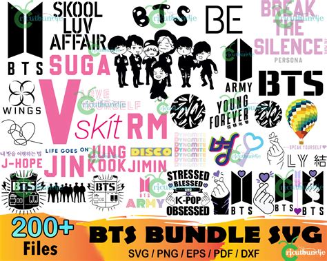 200 BTS Bundle Svg Bts Svg Kpop Svg Bts Vector Bts Clipart