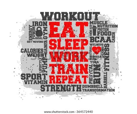 eat sleep work train repeat word stock vector royalty free 364572440