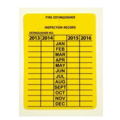 Check these details during a monthly fire extinguisher inspection. Monthly Fire Extinguisher Inspection Tags - The Fire Safe Store