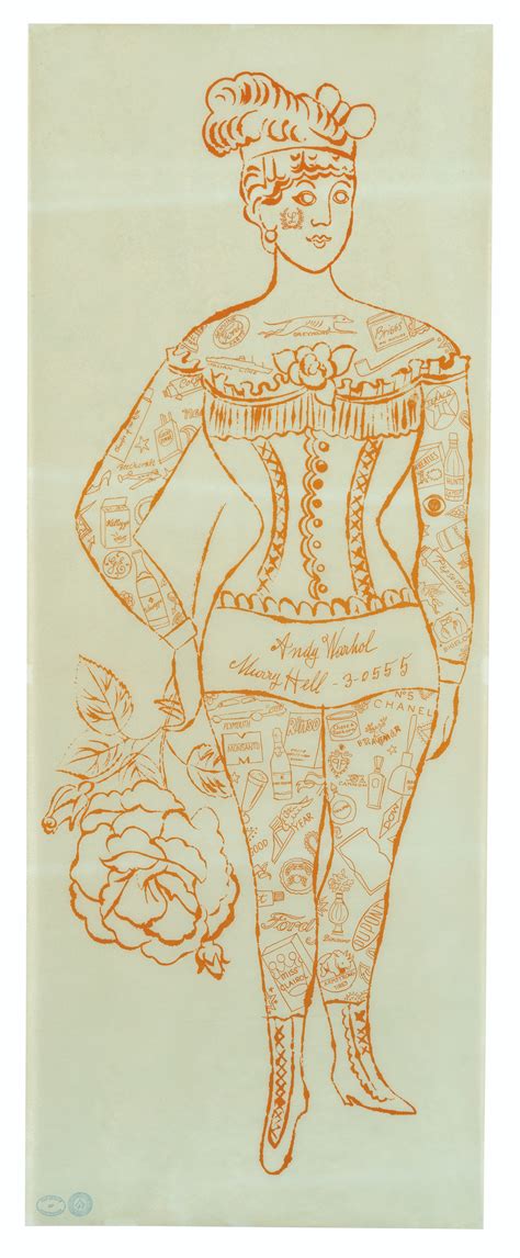 Andy Warhol 1928 1987 Tattooed Woman Holding Rose Christies