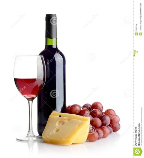 Bottle Of Red Wine And Cheese Stock Photo Image Of
