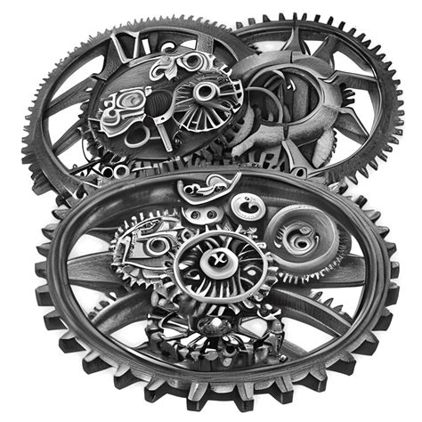 Steampunk Gears And Pulleys With Gages · Creative Fabrica