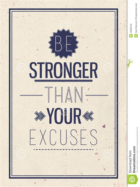 Vintage Motivational Quote Poster Stock Illustration