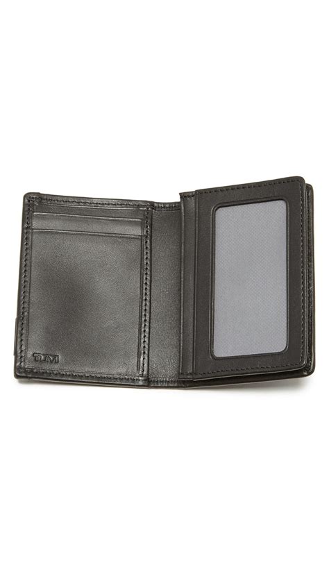 Tumi brown leather card case holder organiser. Tumi Alpha Gusseted Card Case With Id Window In Black ...