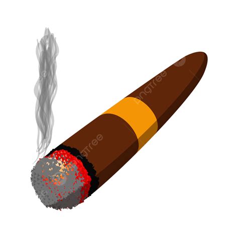 Burning Cigar Vector Hd Png Images Brown Cigar Burned Cartoon Icon On