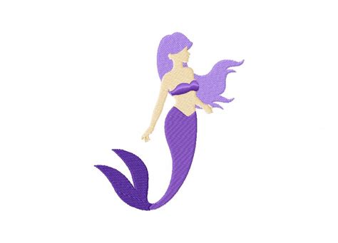Beautiful Purple Mermaid Machine Embroidery Design Blasto Stitch
