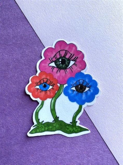 Trippy Eyeball Flowers Etsy