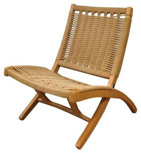 Mid Century Jute Folding Chair Rustic Outdoor Folding Chairs San