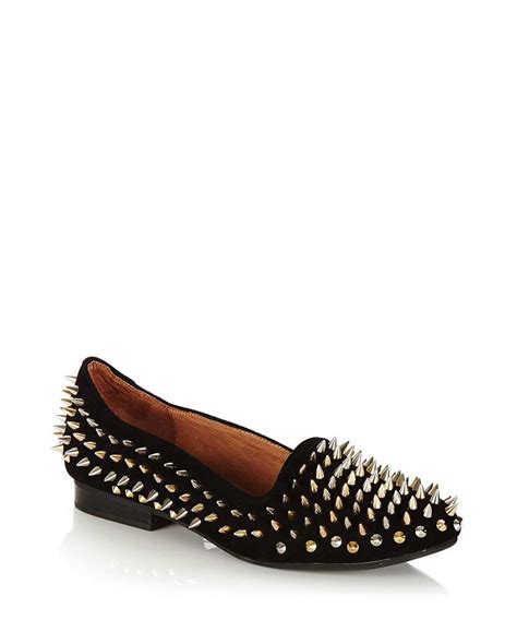 Discount Digi Black Suede Studded Flats Secretsales