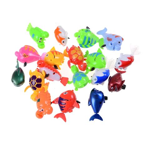 Mixed Colorful Plastic Fish Animals Swimming Squeaky Turtle Float Water