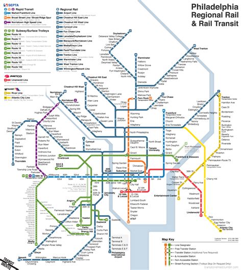 Improved Philadelphia Area Transit Map Transit Map Map Subway Map