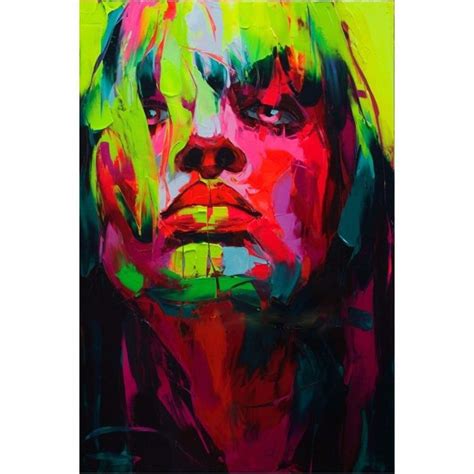 №francoise Nielly Hand Painted Palette Knife Painting Portrait Face Oil