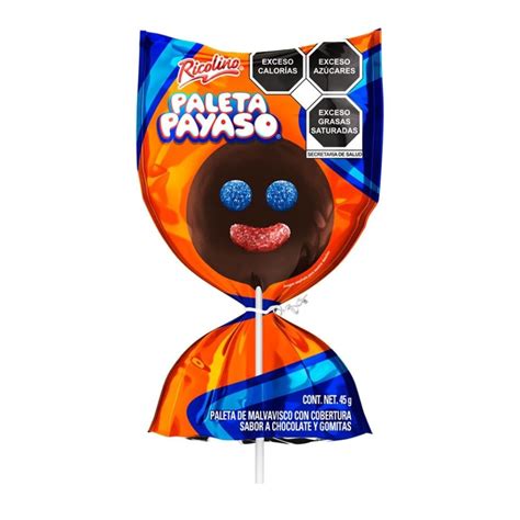 Paleta De Malvavisco Ricolino Paleta Payaso Con Cobertura Sabor