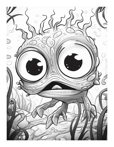 Free Bugged Eyed Monster Coloring Page 39 Free Coloring Adventure