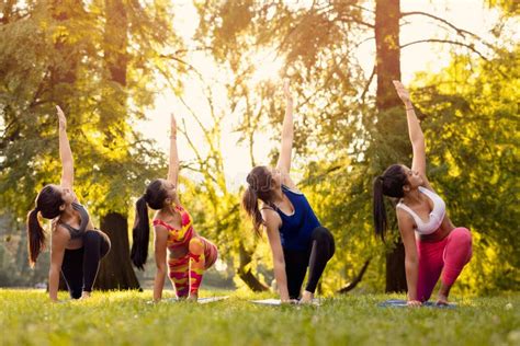 Young Women Exercising In Nature Stock Image Image Of Focus Outdoor 119898469
