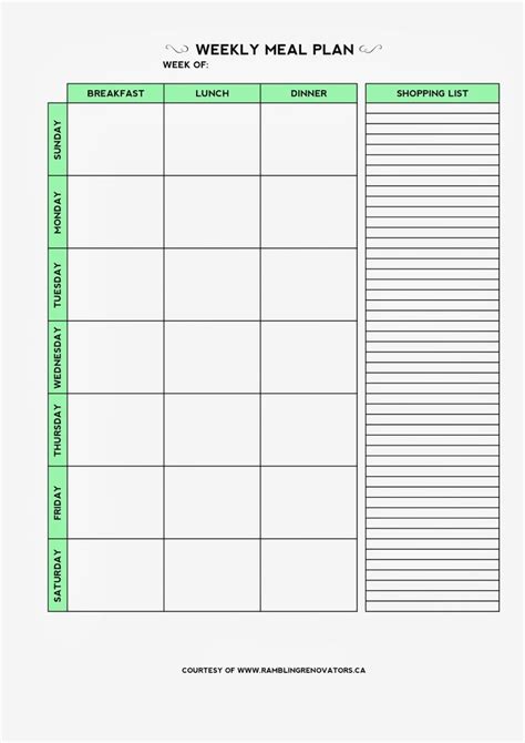 Digital weekly menu planner is designed in a simple way and contains main parts. Pin on Projects to Try