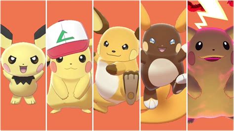 Full Pikachu Evolution Team All Forms Youtube