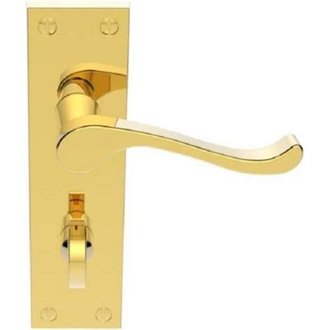 Victorian Scroll Dl54wc Polished Brass Bathroom Door Handles Brass