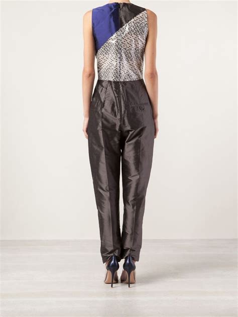 Damir Doma Patchwork Jumpsuit In Gray Lyst