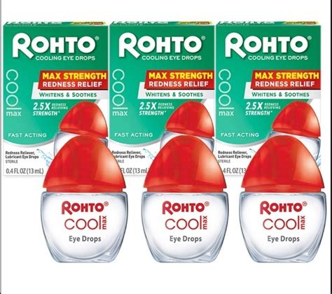 Rohto Maximum Redness Relief Gotas Para Los Ojos Pack 3 Envío gratis