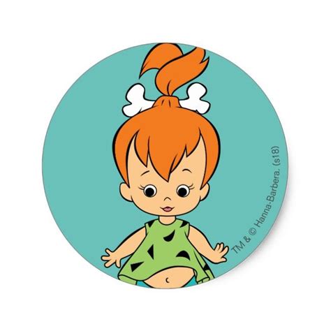 The Flintstones Pebbles Flintstone Classic Round Sticker