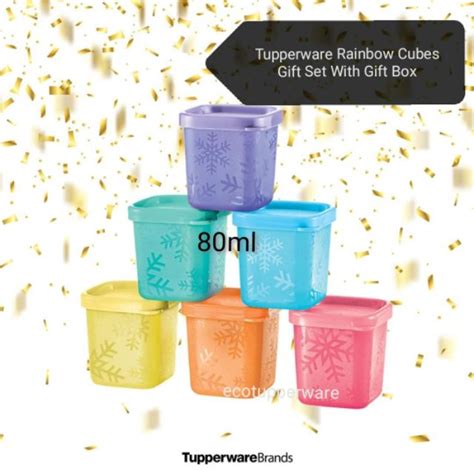 Tupperware Rainbow Cubes Ml Gift Set With Gift Box Shopee Malaysia