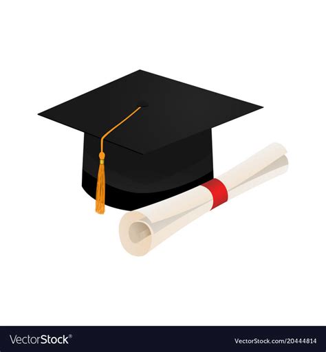 Graduation Cap And Diploma Scroll Isolated On Vector 20444814 Union